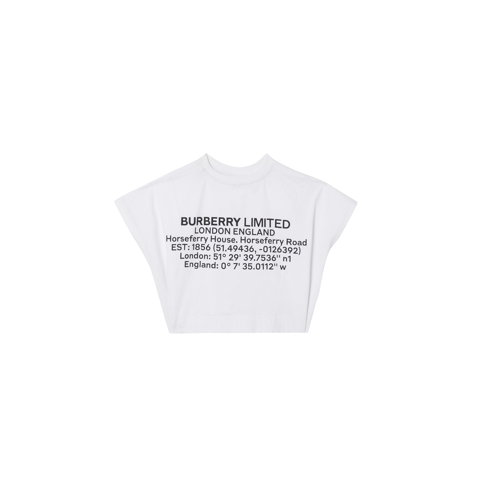 WHITE Haut en coton avec coordonnées géographiques