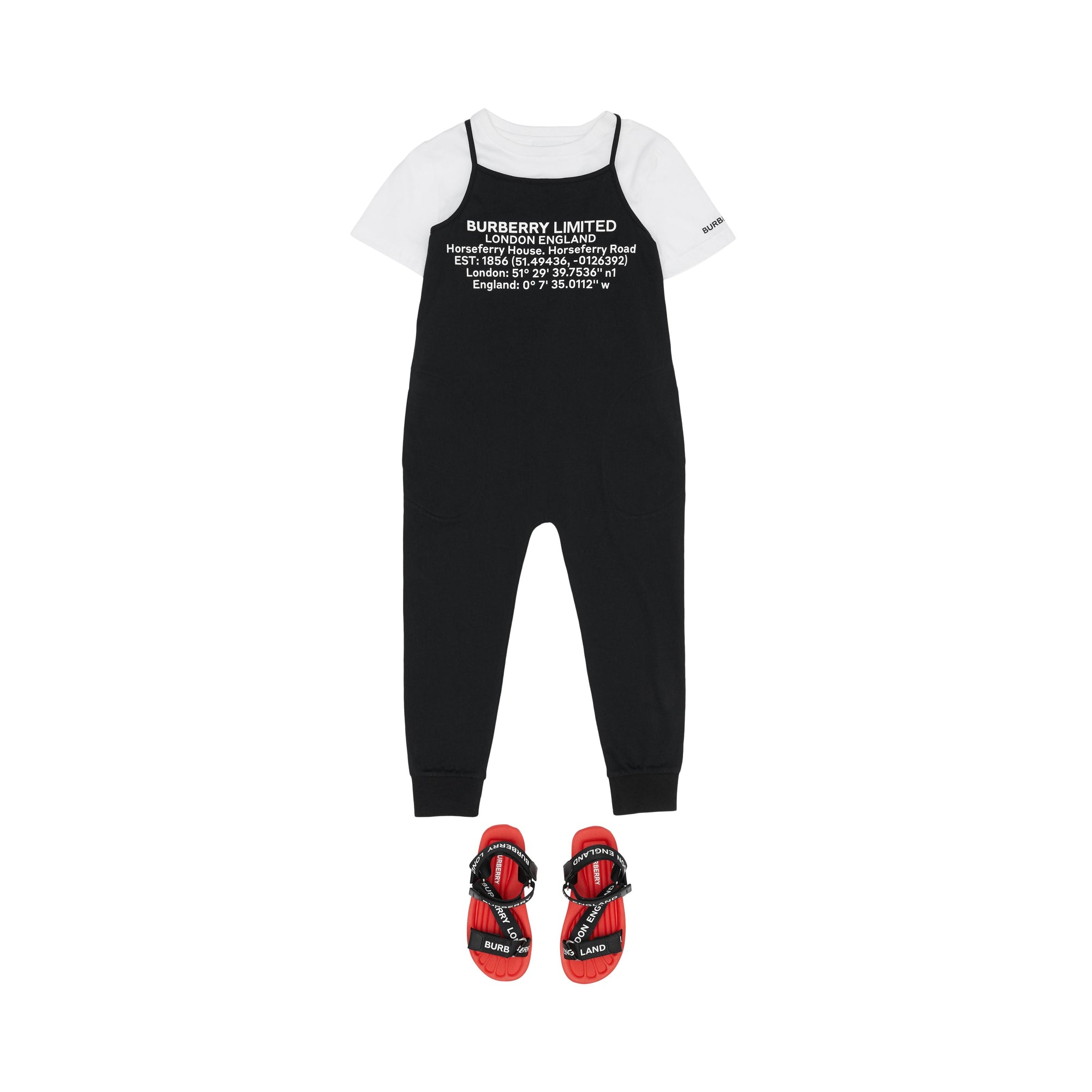 BLACK Combinaison en jersey de coton avec coordonnées géographiques