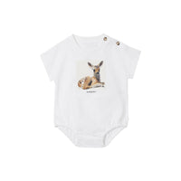Body en coton à imprimé daim - Blanc