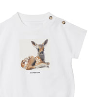 Body en coton à imprimé daim - Blanc