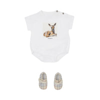 Body en coton à imprimé daim - Blanc