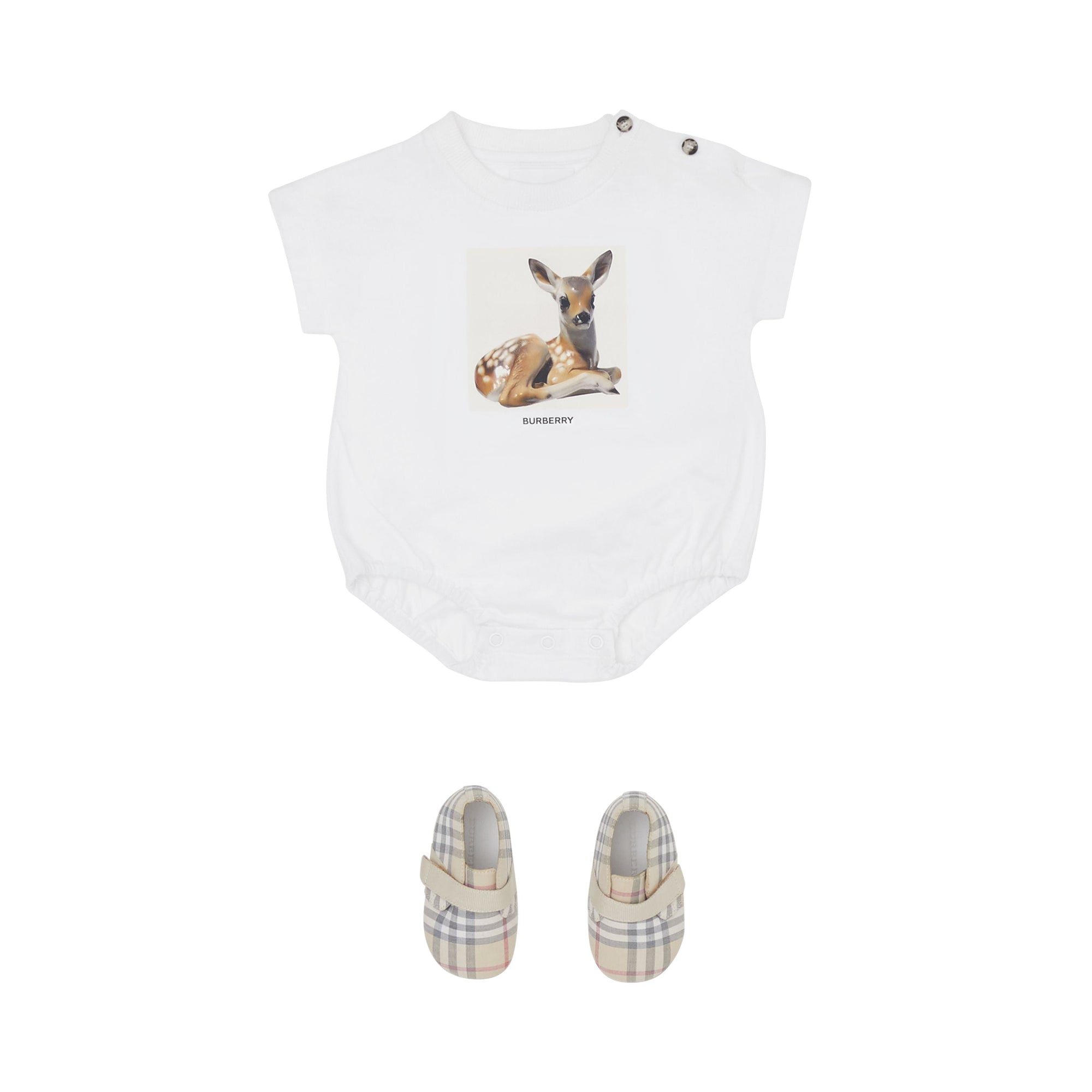 Body en coton à imprimé daim - Blanc