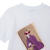 T-shirt en coton à imprimé collage - Blanc