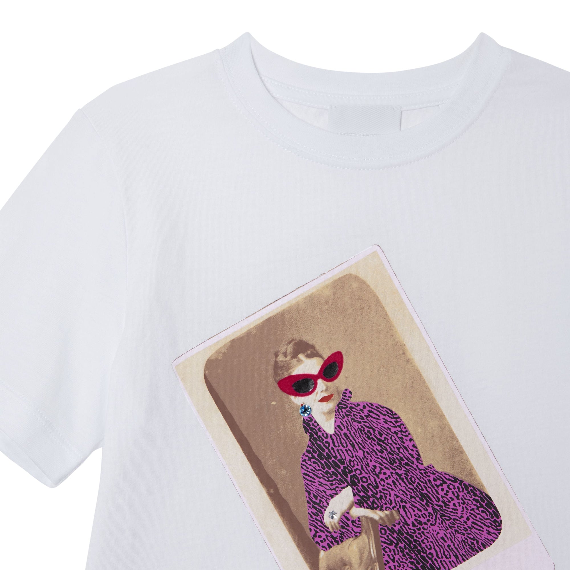 T-shirt en coton à imprimé collage - Blanc