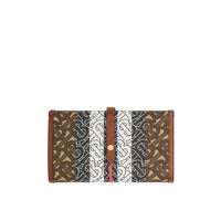 BRIDLE BROWN Portefeuille à rabat en toile écologique rayé Monogram