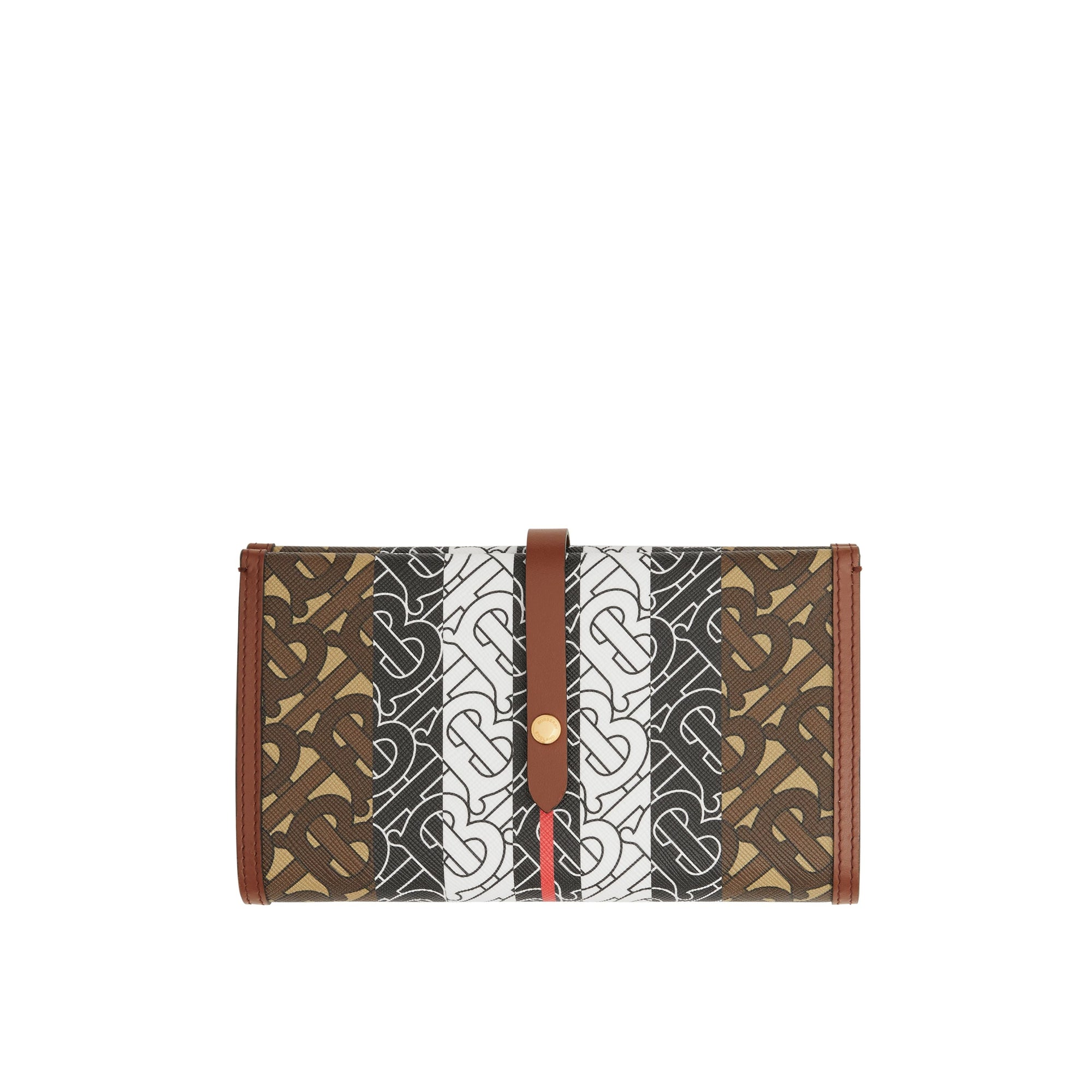BRIDLE BROWN Portefeuille à rabat en toile écologique rayé Monogram