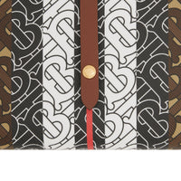 Portefeuille à rabat en toile écologique rayé monogram - Brun bride