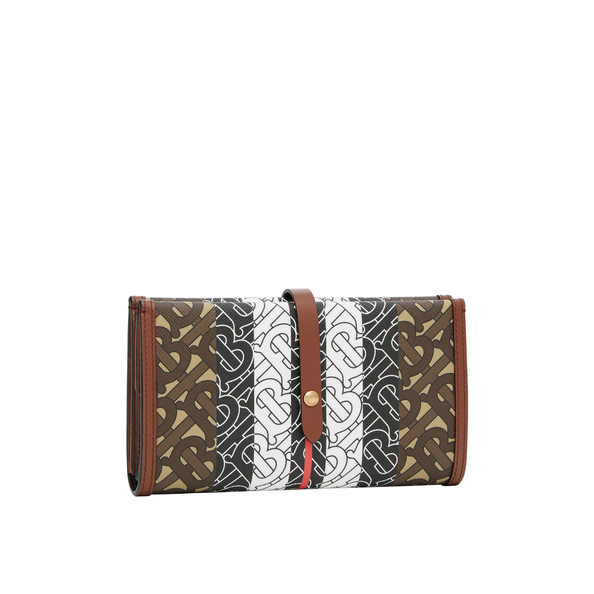 BRIDLE BROWN Portefeuille à rabat en toile écologique rayé Monogram