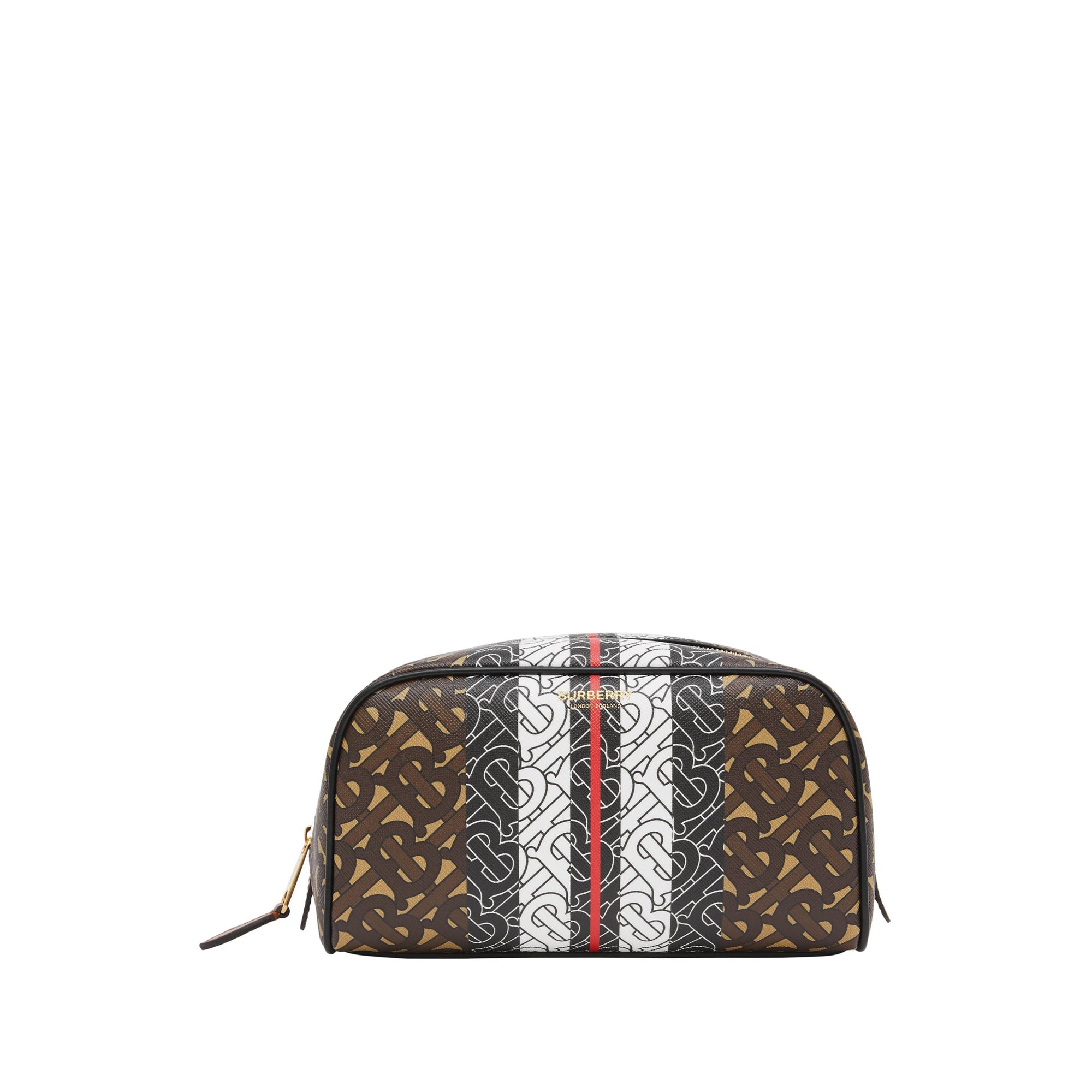 Pochette de voyage en toile écologique rayée monogram - Brun bride