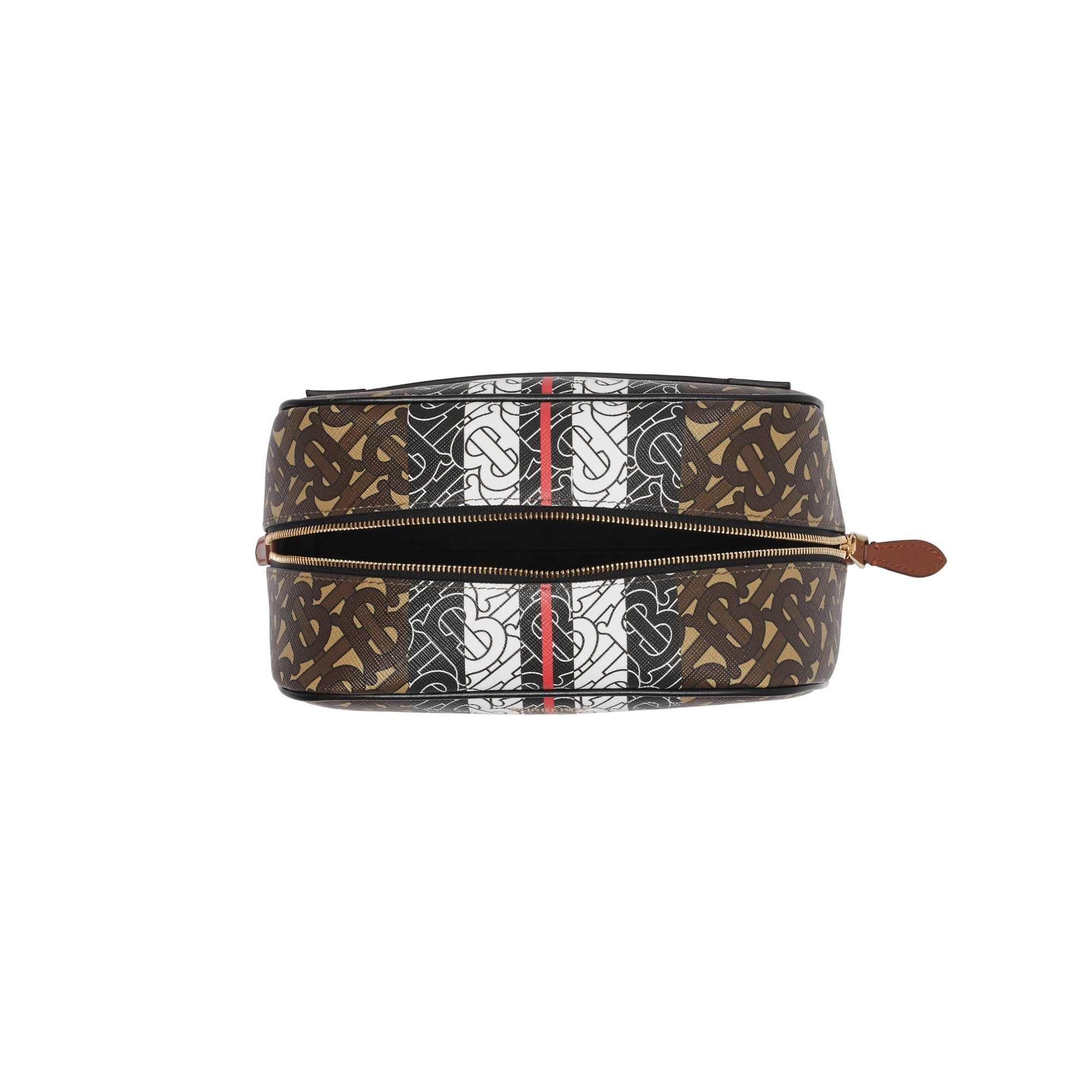 BRIDLE BROWN Pochette de voyage en toile écologique rayée Monogram