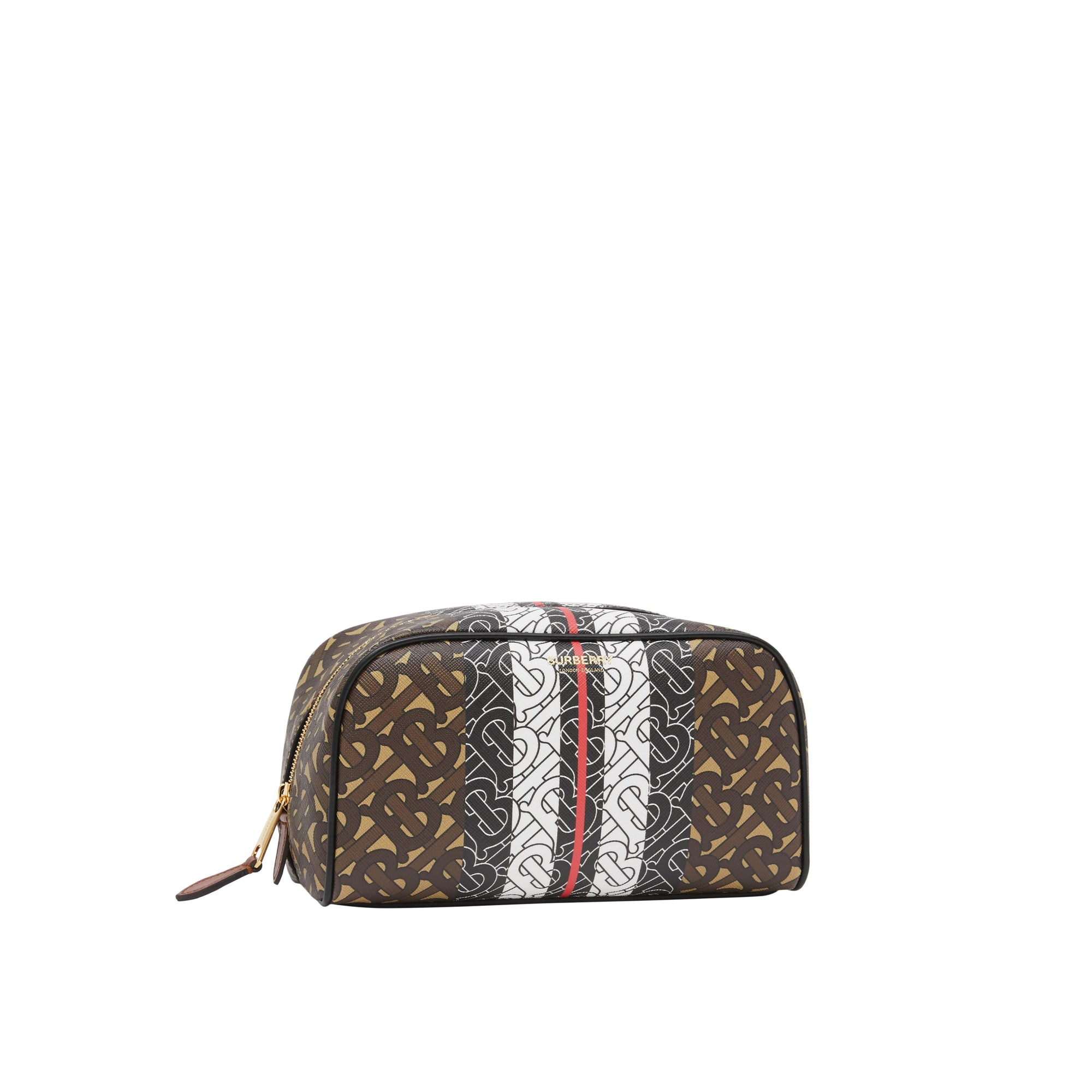 BRIDLE BROWN Pochette de voyage en toile écologique rayée Monogram