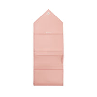 BLUSH PINK Portefeuille à rabat matelassé en cuir d'agneau
