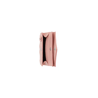 BLUSH PINK Portefeuille à rabat matelassé en cuir d'agneau
