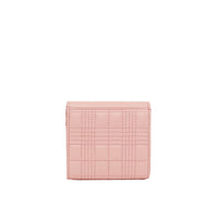 BLUSH PINK Portefeuille à rabat matelassé en cuir d'agneau