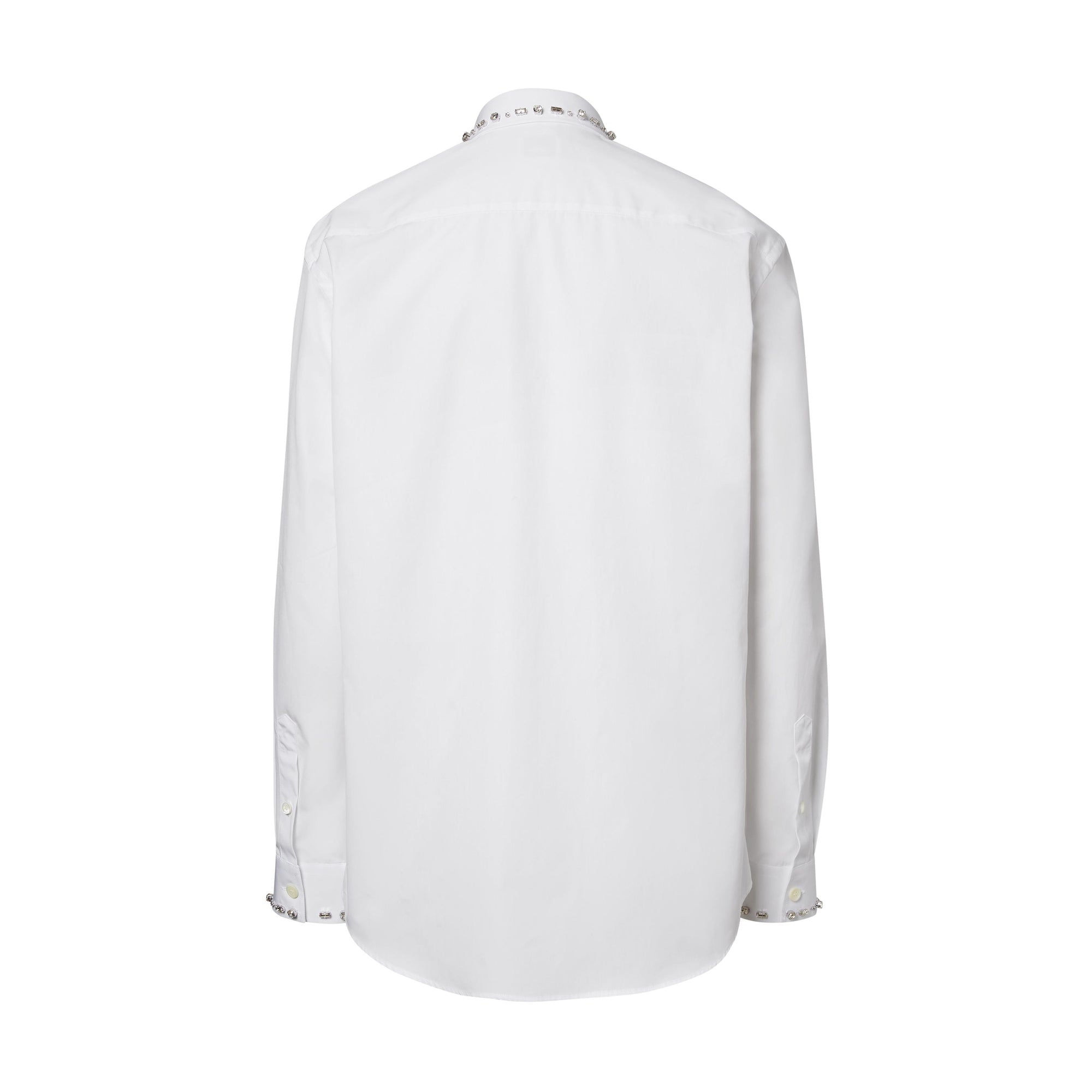 Chemise habillée en popeline de coton avec ornements - Blanc