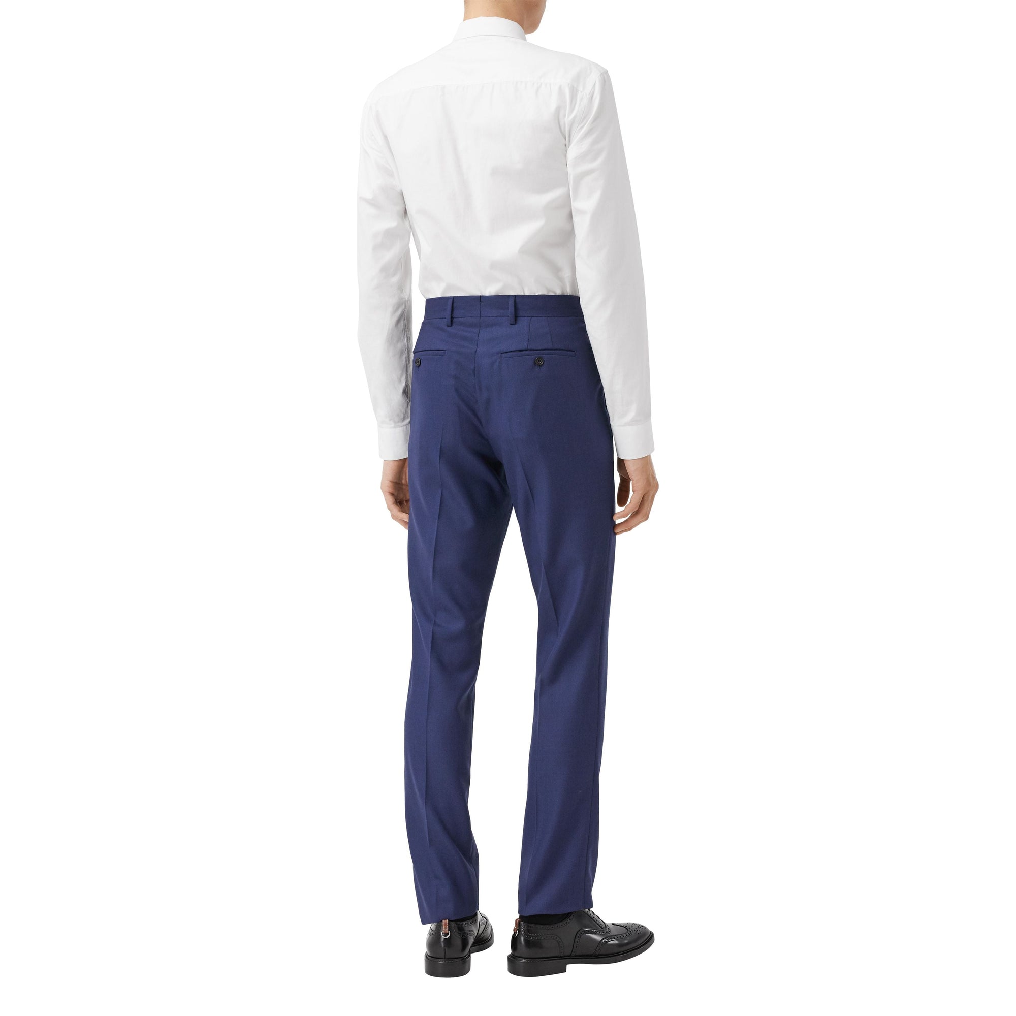Pantalon de costume classique en laine à motif œil-de-perdrix - Marine vif