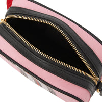 Sac caméra en econyl® rayé monogram - Rose bonbon