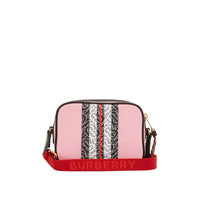 Sac caméra en econyl® rayé monogram - Rose bonbon