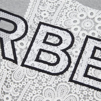 GREY MELANGE Sweat-shirt en coton avec panneau en dentelle et logo brodé