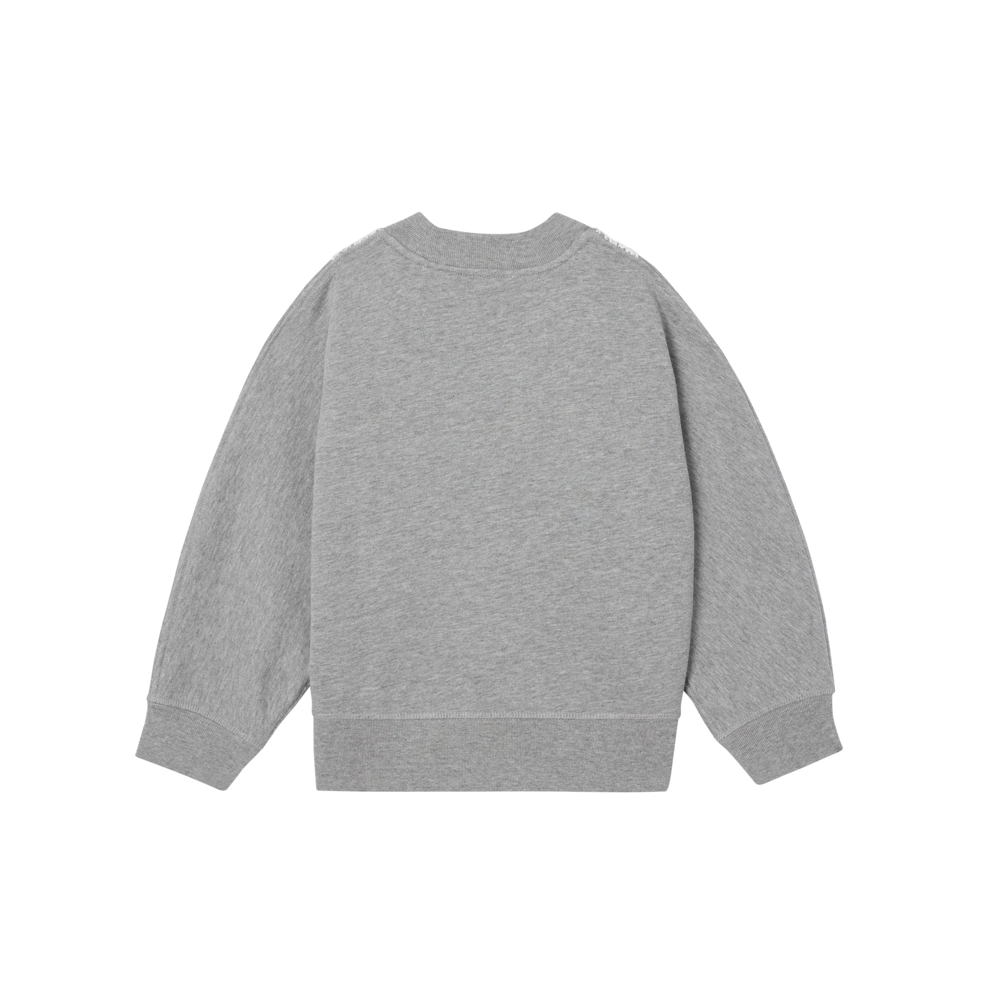 GREY MELANGE Sweat-shirt en coton avec panneau en dentelle et logo brodé