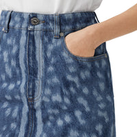 MID INDIGO Minijupe en denim à imprimé daim