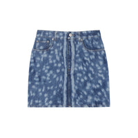 MID INDIGO Minijupe en denim à imprimé daim