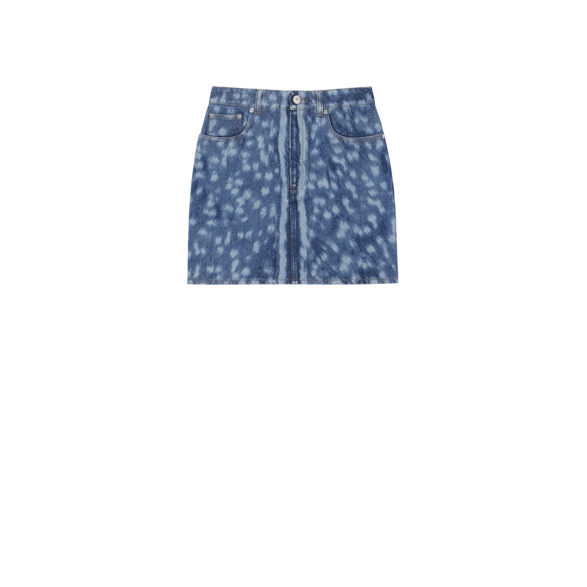 Minijupe en denim à imprimé daim - Indigo moyen