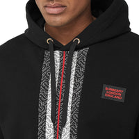 BLACK Hoodie en coton rayé Monogram