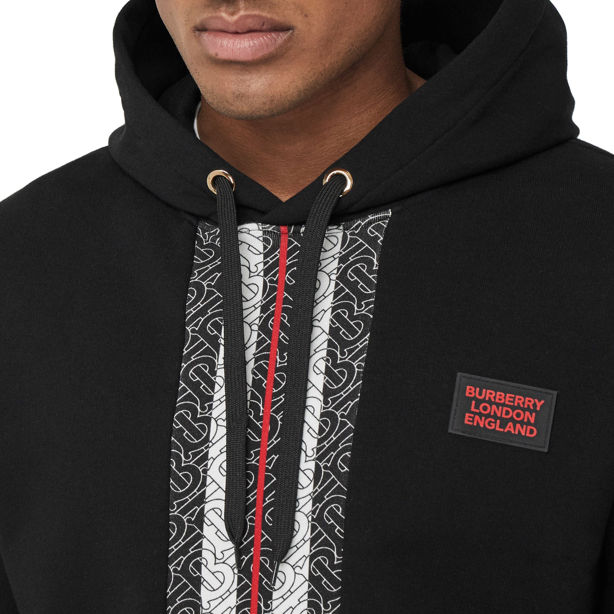 BLACK Hoodie en coton rayé Monogram