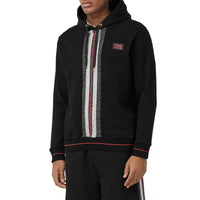 BLACK Hoodie en coton rayé Monogram