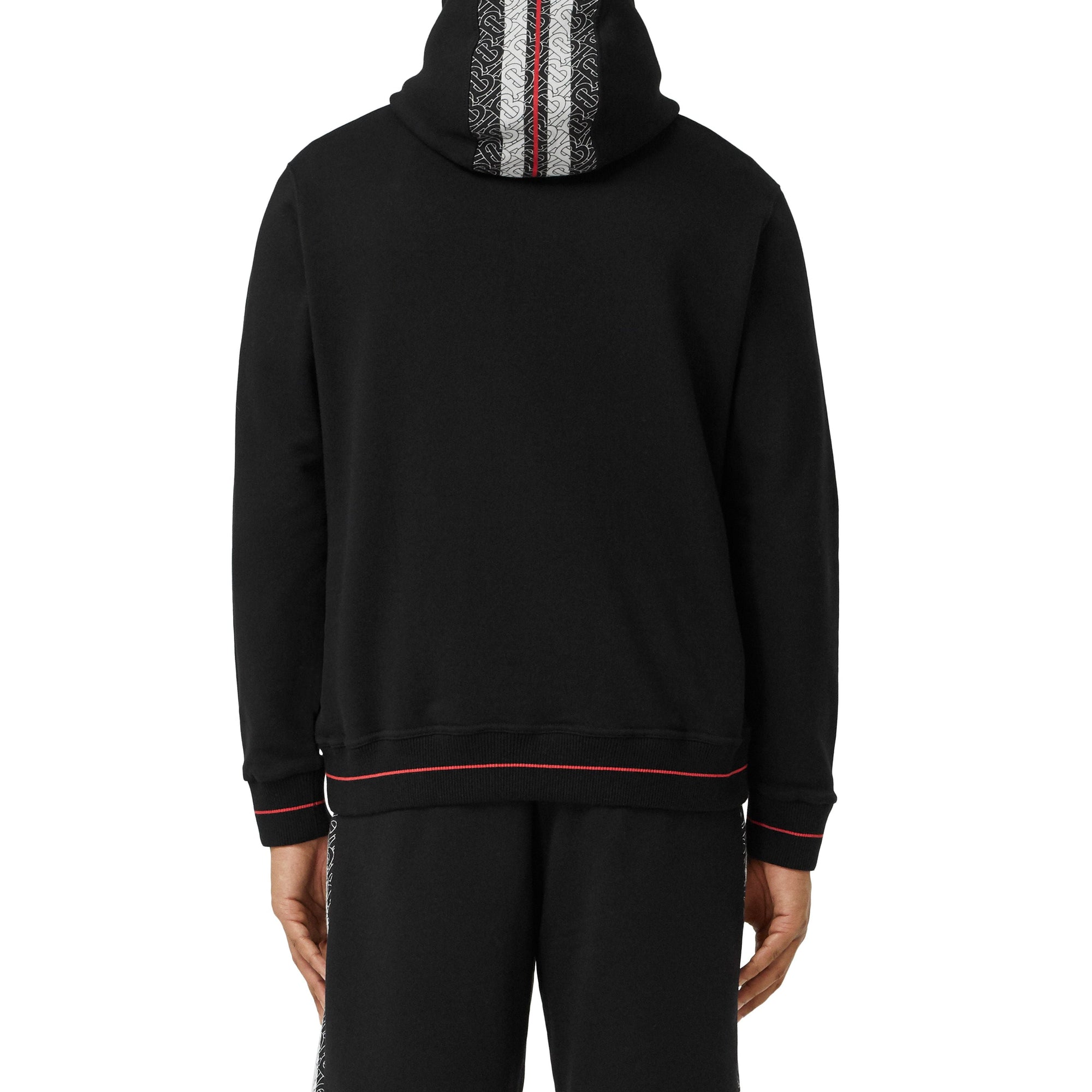 BLACK Hoodie en coton rayé Monogram