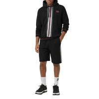BLACK Hoodie en coton rayé Monogram