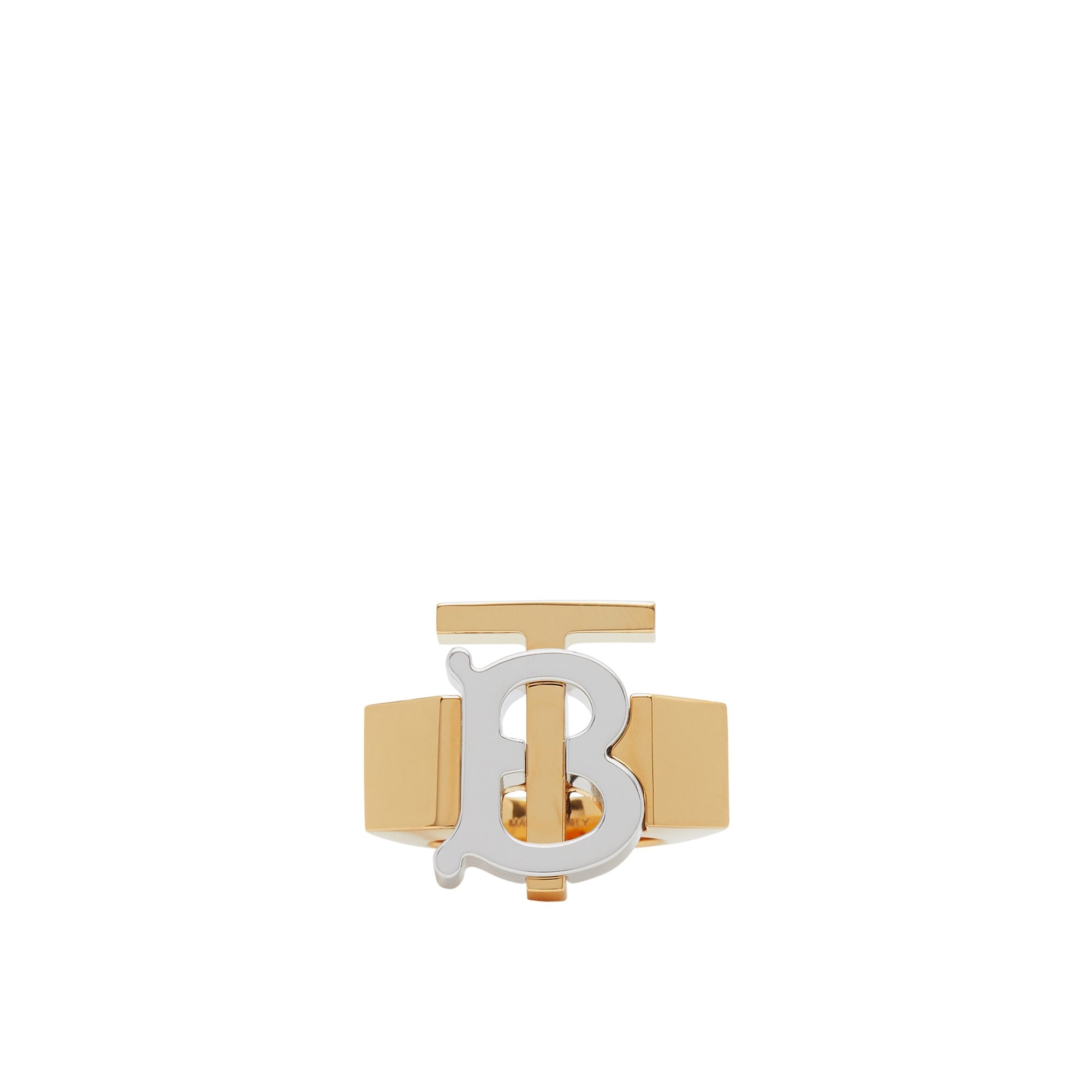 LIGHT GOLD/PALLADIO Bague plaquée or et palladium Monogram