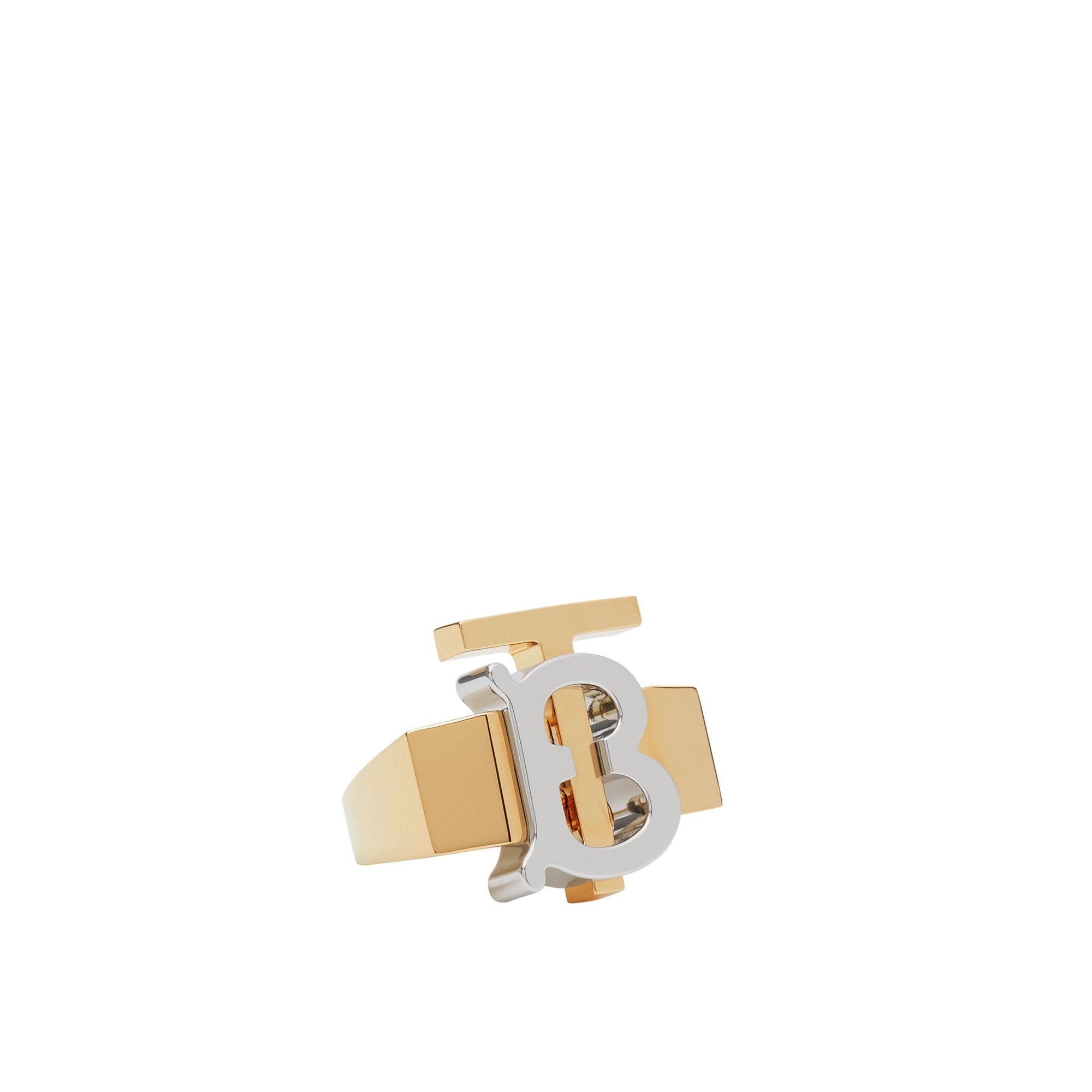 LIGHT GOLD/PALLADIO Bague plaquée or et palladium Monogram