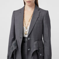 Collier à maillons plaqué or avec perle en résine - Or clair