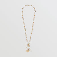 Collier à maillons plaqué or avec perle en résine - Or clair