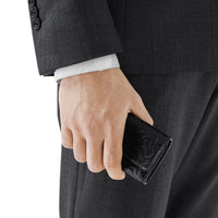 BLACK Petit portefeuille en cuir Monogram avec sangle amovible