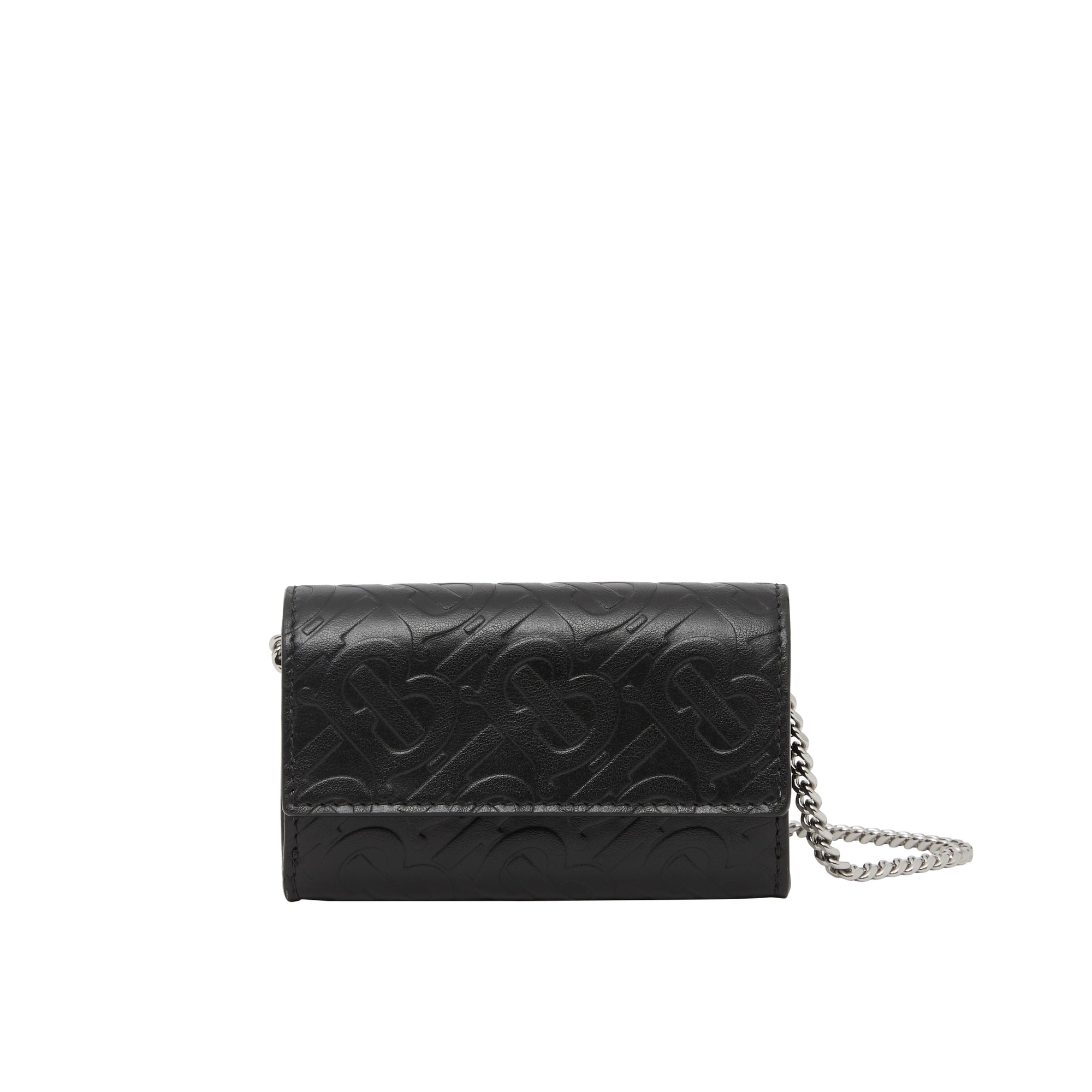 BLACK Petit portefeuille en cuir Monogram avec sangle amovible