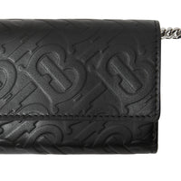 BLACK Petit portefeuille en cuir Monogram avec sangle amovible