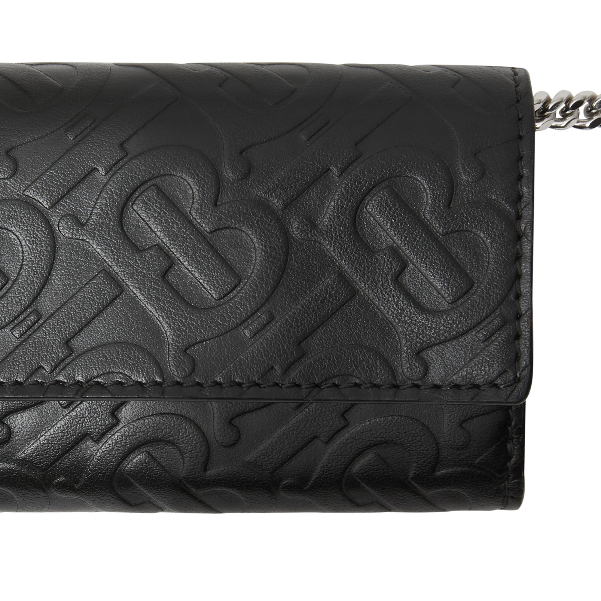 BLACK Petit portefeuille en cuir Monogram avec sangle amovible