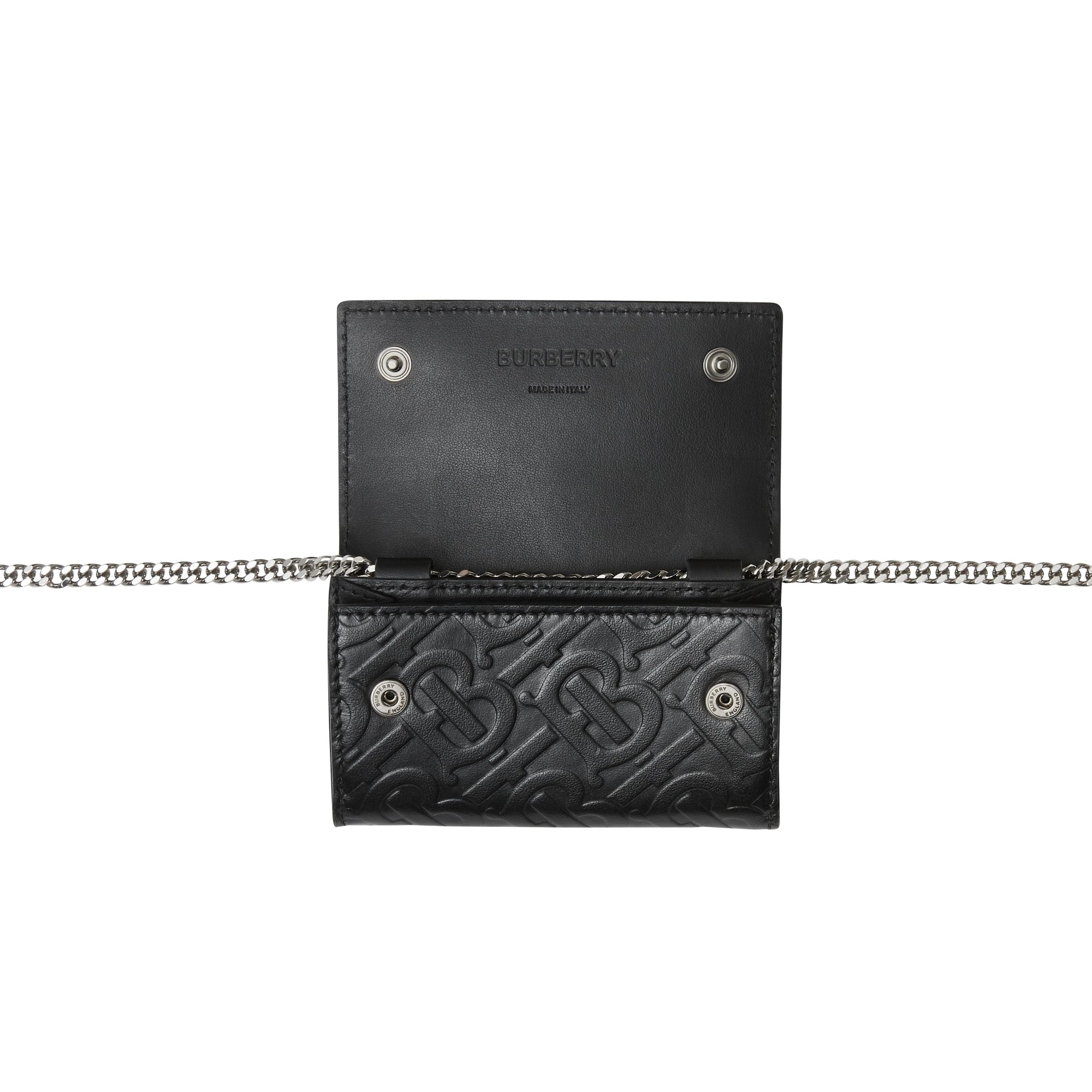 BLACK Petit portefeuille en cuir Monogram avec sangle amovible