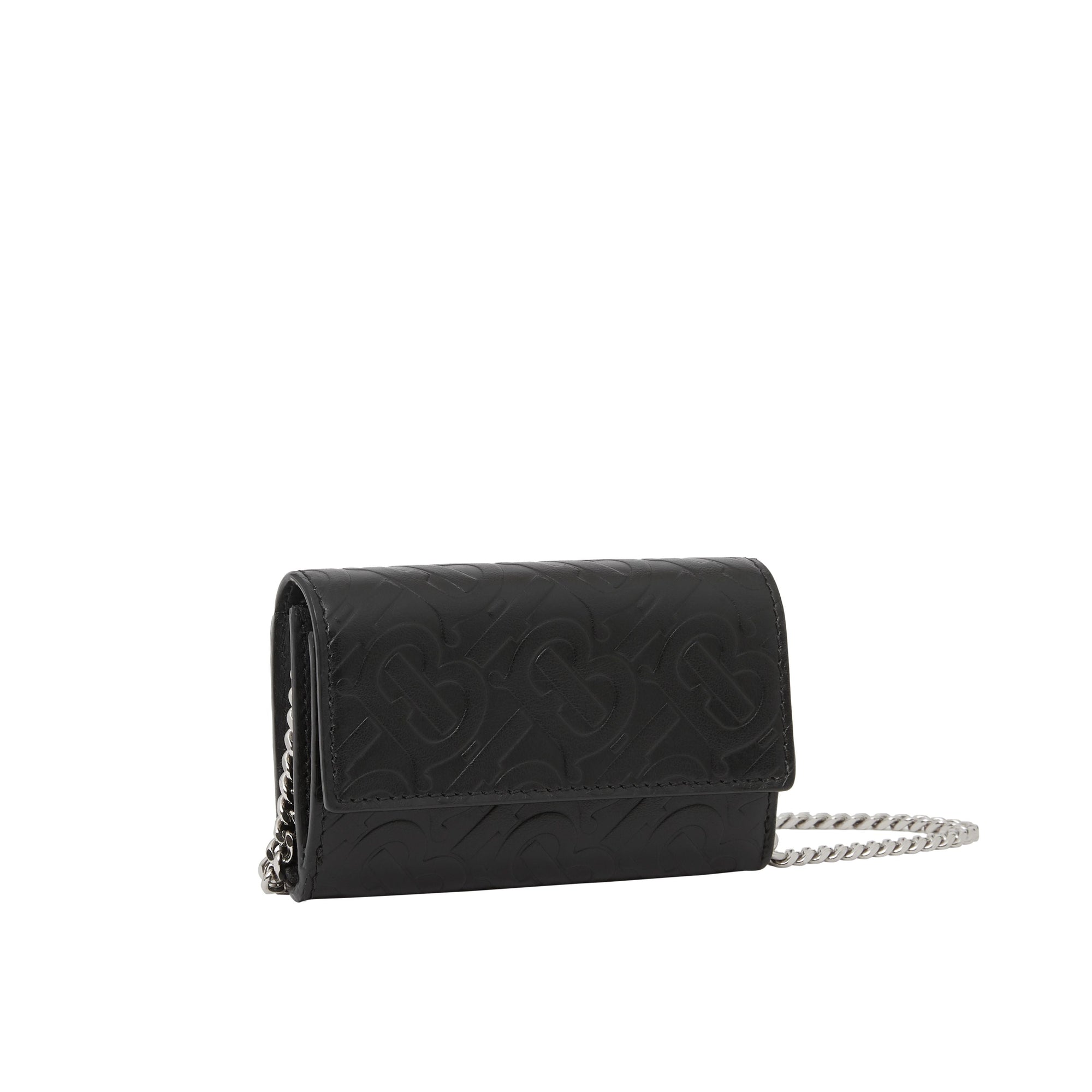 BLACK Petit portefeuille en cuir Monogram avec sangle amovible