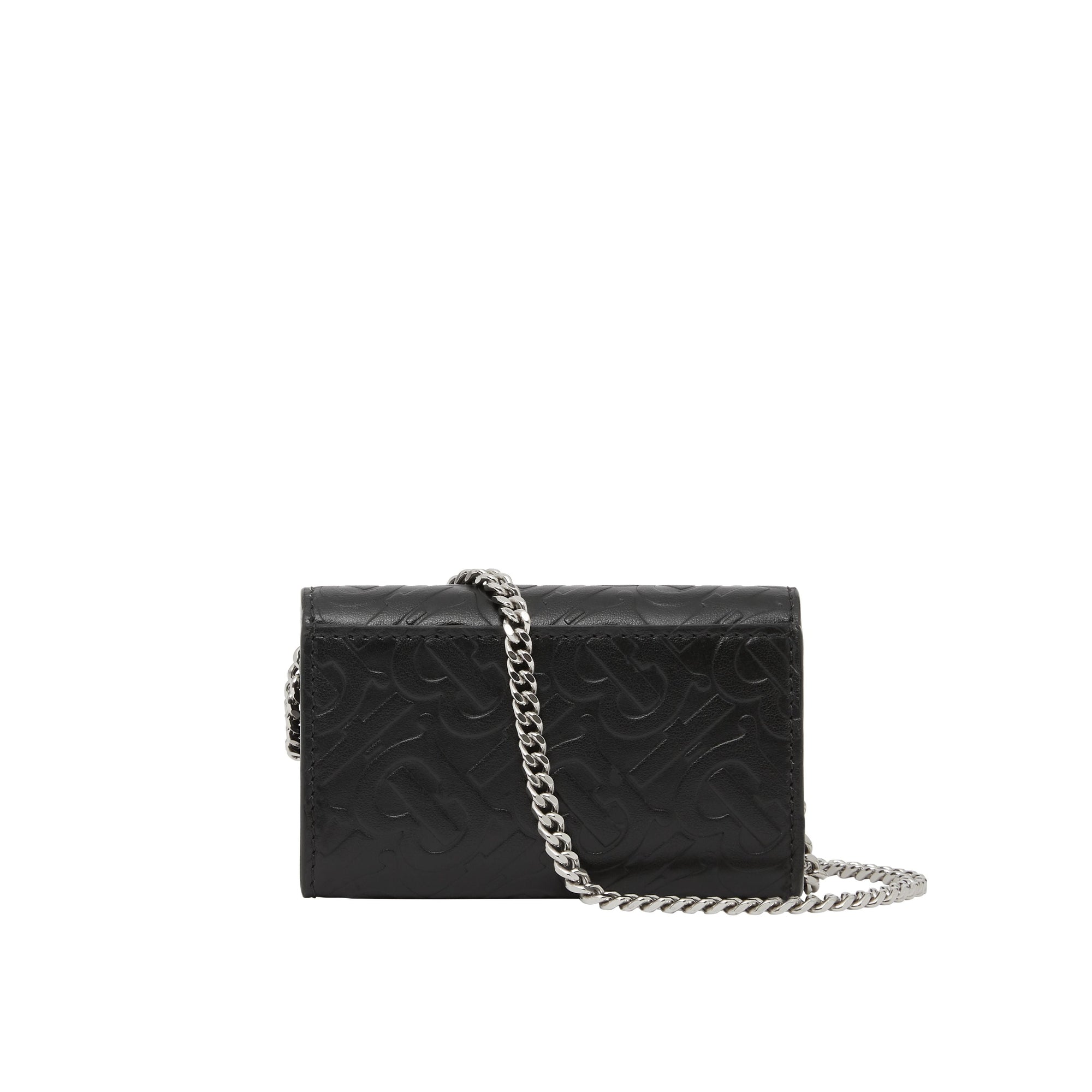 BLACK Petit portefeuille en cuir Monogram avec sangle amovible