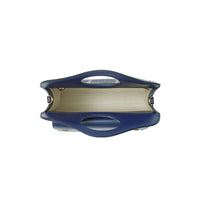 Mini sac pocket en cuir tressé - Bleu & blanc & orange