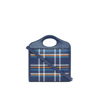 BLUE/WHITE/ORANGE Mini sac Pocket en cuir tressé