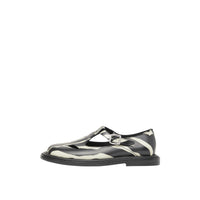 Salomés en cuir à imprimé zèbre - Noir & blanc