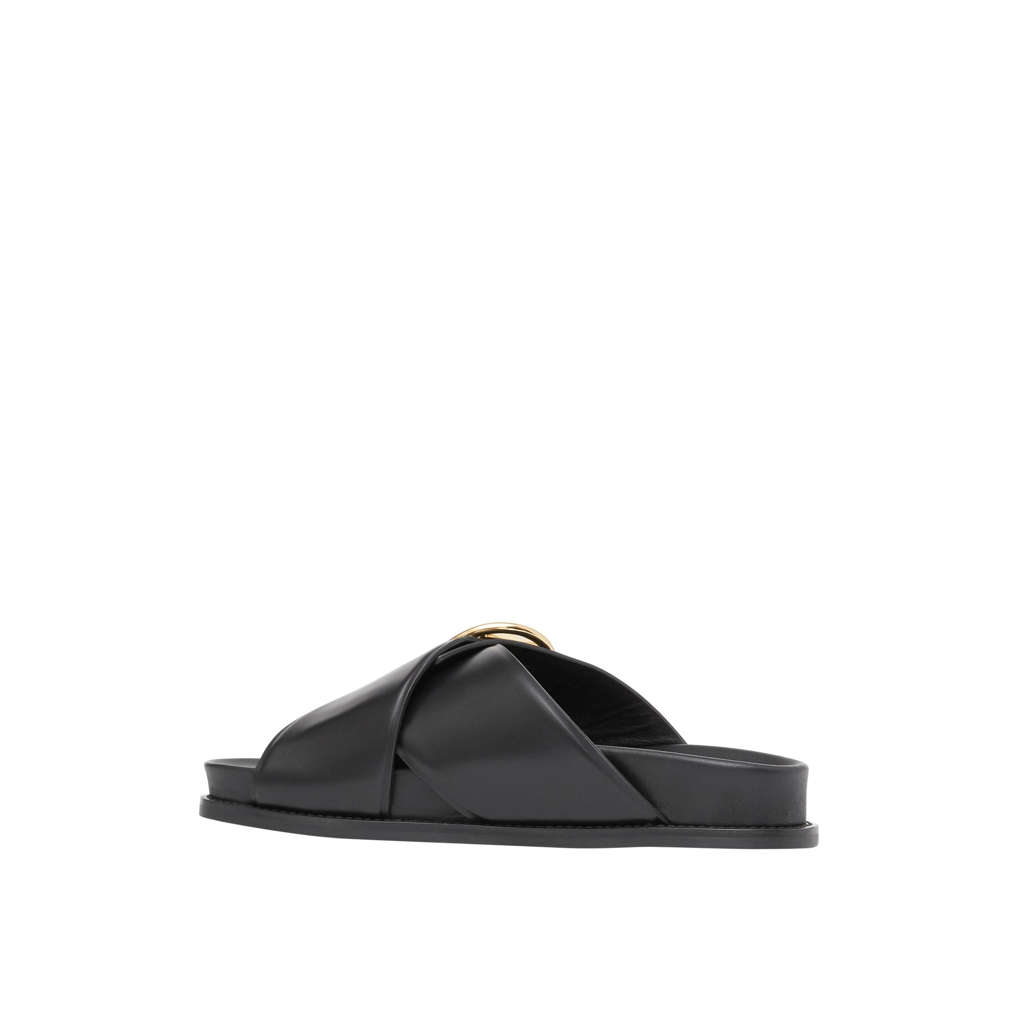 Claquettes en cuir monogram - Noir