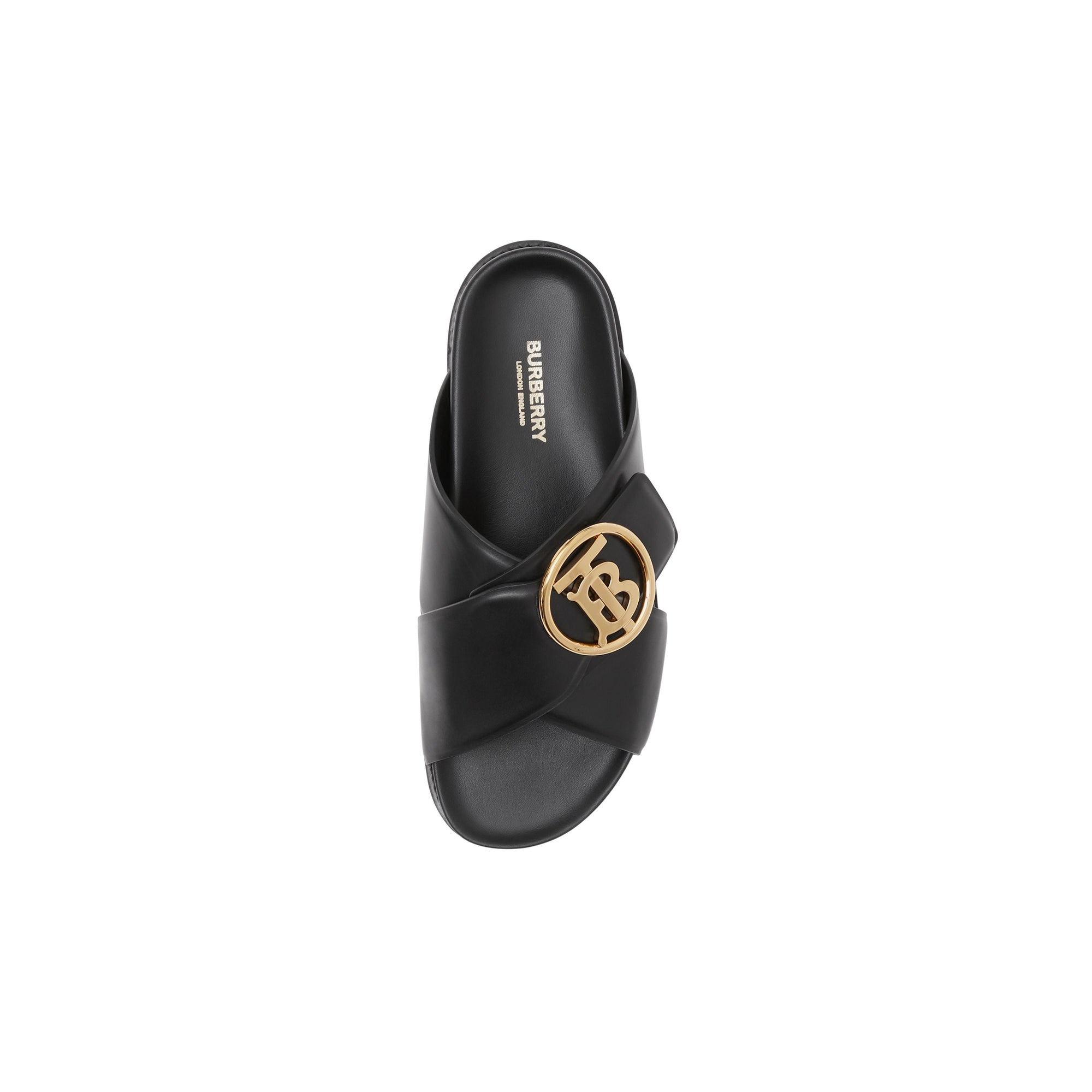 Claquettes en cuir monogram - Noir