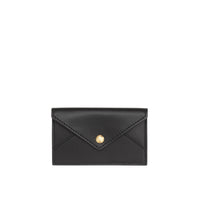 Clutch enveloppe TB ceinturé en cuir d'agneau matelassé - Noir