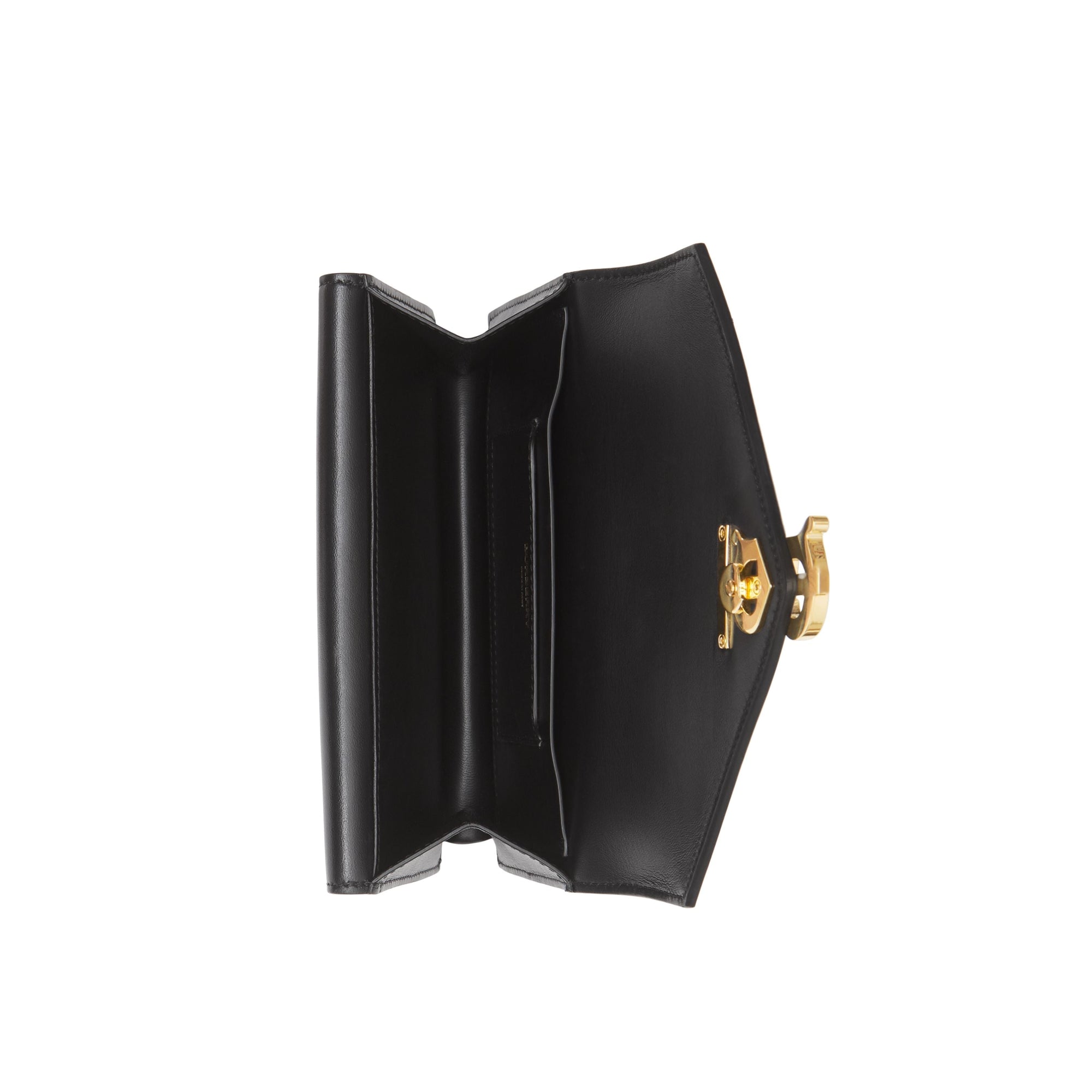Clutch enveloppe TB ceinturé en cuir d'agneau matelassé - Noir